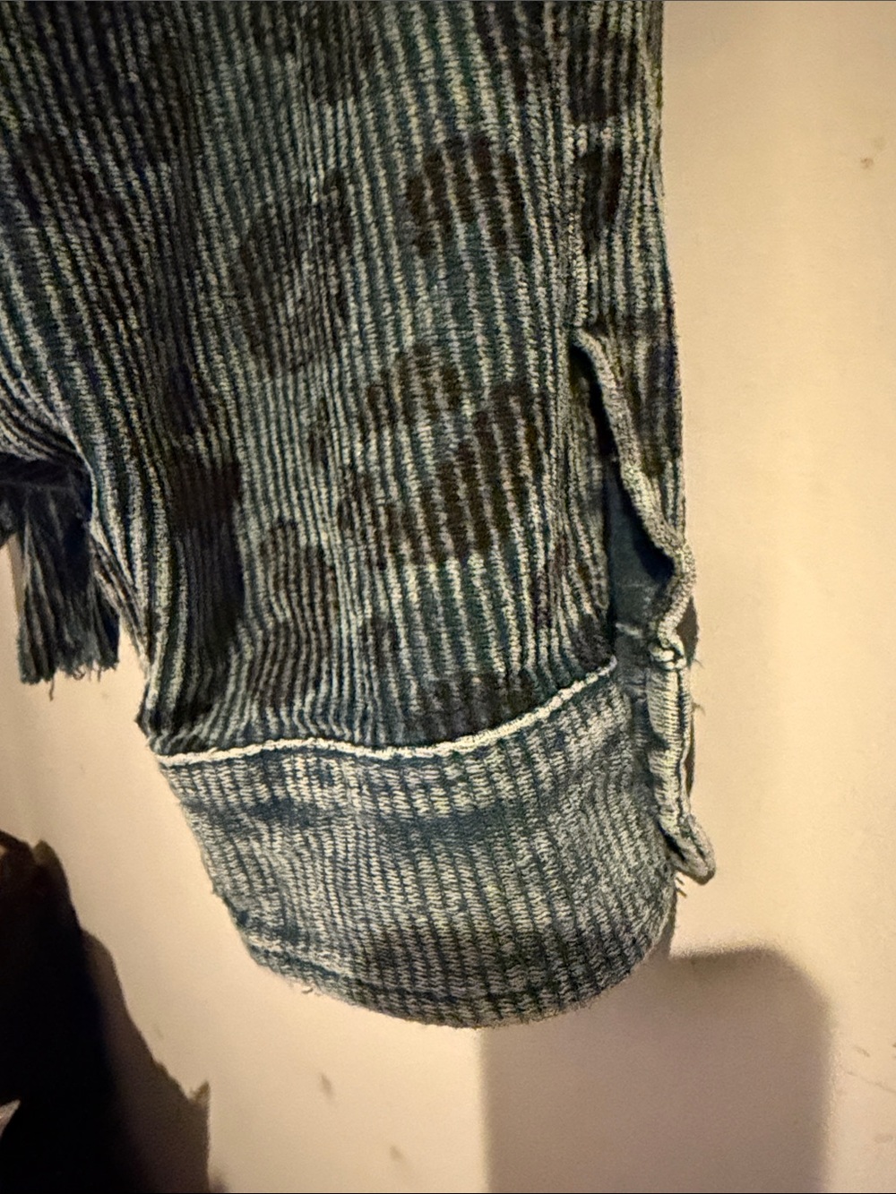 BiBi Blue Corduroy Leopard-Print Fringe Jacket - Picture 9 of 11